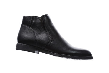 Male black shoe isolated on white