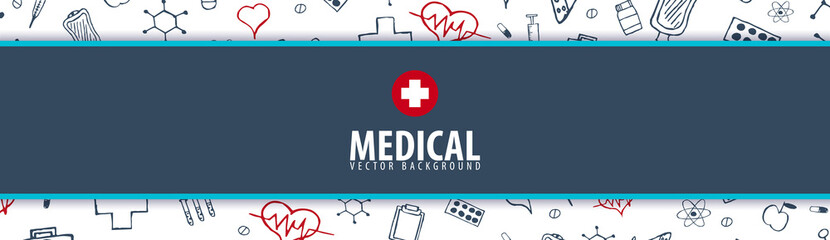 Medical banner and background. Health care. Vector medicine illustration.