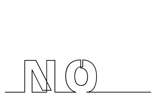 One Line Drawing Of Phrase - No