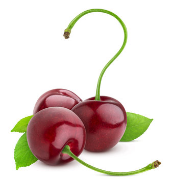 Healthy food concept. Question mark. Cherry isolated on white background