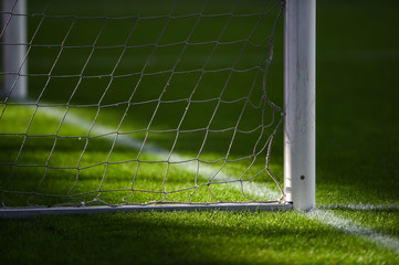 Torpfosten / Tornetz / Fussballtor im Stadion © Marcel Paschertz
