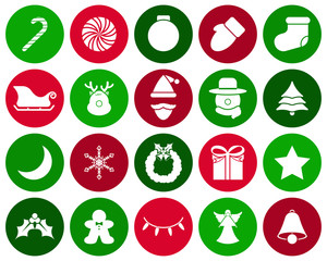 Fototapeta na wymiar Merry Christmas - White Icons