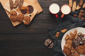 Oatmeals cookies and biscotti for warm winter evening