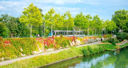 Tramway à Strasbourg en Alsace, France