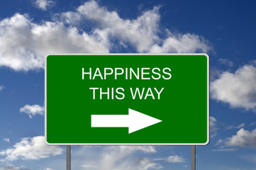 Illustration of Road Sign Showing Happiness
