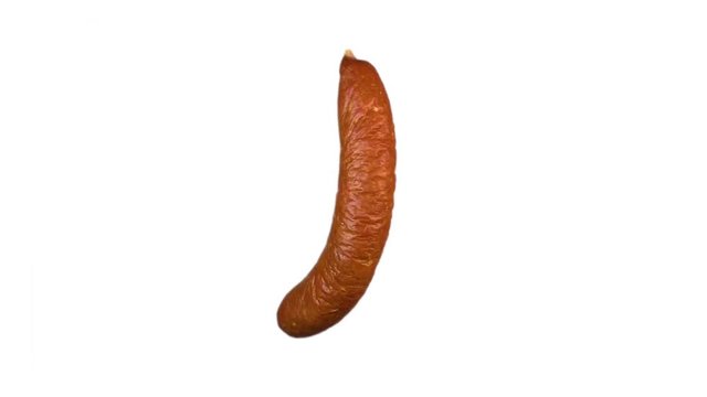 smoked sausage approximation, for advertisement, isolation on white background
