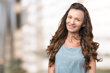 Fototapeta premium Beautiful woman smiling