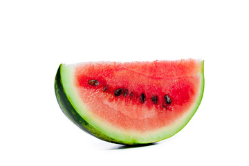 Slice of watermelon on white background