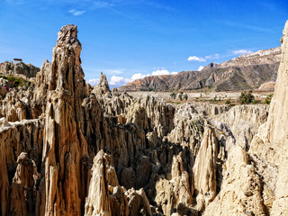 Moon Valley geological formations, La Paz cliffs, Bolivia