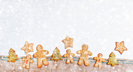 ginger biscuits on wooden background