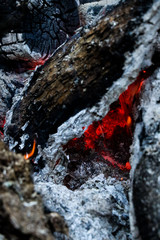 camp fire close up