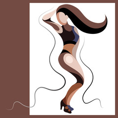 Graphical illustration with a dancer woman 2
