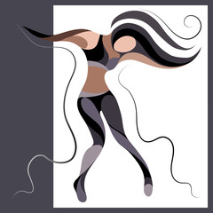 Graphical illustration with a dancer woman 4