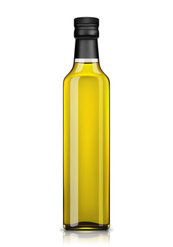 olive oil bottle isolated on white