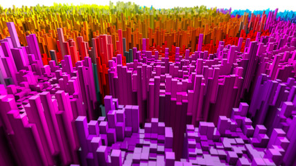 3d rendering topography with cubes