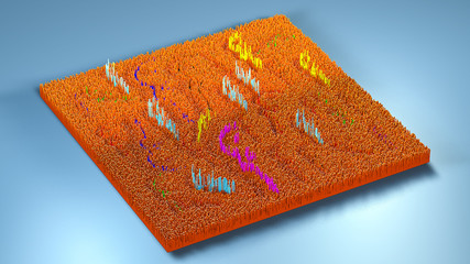 3d rendering topography with cubes