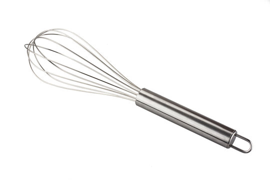 Stainless whisk isolated on white background