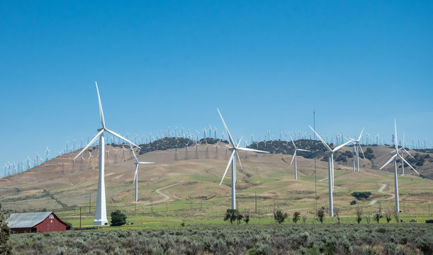 Ecologically clean electricity production. Wind Turbines in California