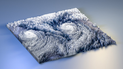 3d rendering topography with cubes