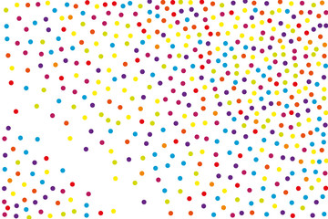 Background with irregular, chaotic dots, points, circle. Festival  pattern Colorful. Vector illustration Memphis style