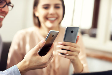 Two Businesspeople Meeting For Lunch In Restaurant
