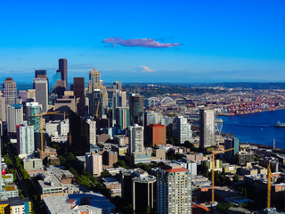 Fototapeta na wymiar Seattle skyline from above