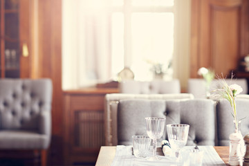 Interior of elegant restaurant