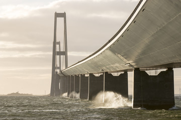 Great belt brigde in stormy weather