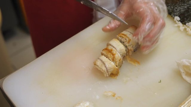Sushi and rolls. Cooking