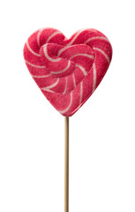 heart lollipop isolated