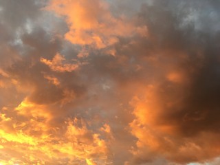 Fototapeta na wymiar Golden sunset clouds