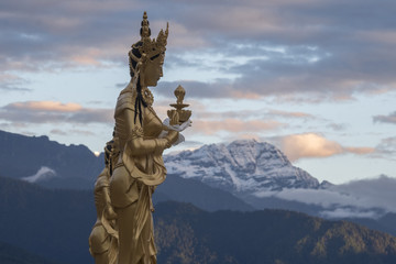 Female Goddess and Himalayas, near Buddha Dordenma Statue, Thimphu © Betty Sederquist