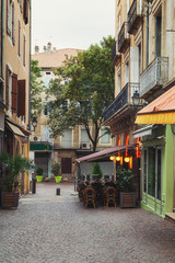 Restaurant in the historic center of Aubenas in France