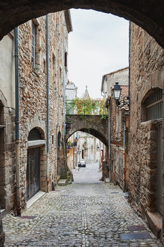 Old subpass in the village Aubenas in the Ardeche region of France