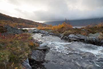 Autumn scenery in Norwegian mountains.