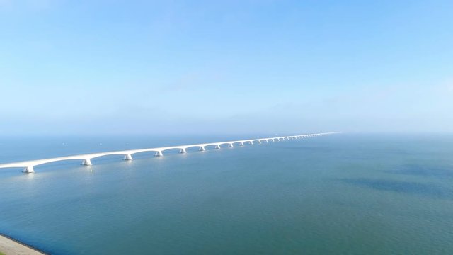 Zeelandbrug - bridge over the Eastern Scheldt, Oosterschelde - aerial view