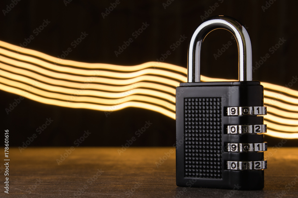 Poster the concept of closure, protection. technology blockchain, encryption of internet traffic. password 