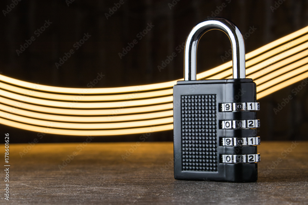 Aufkleber the concept of closure, protection. technology blockchain, encryption of internet traffic. password 