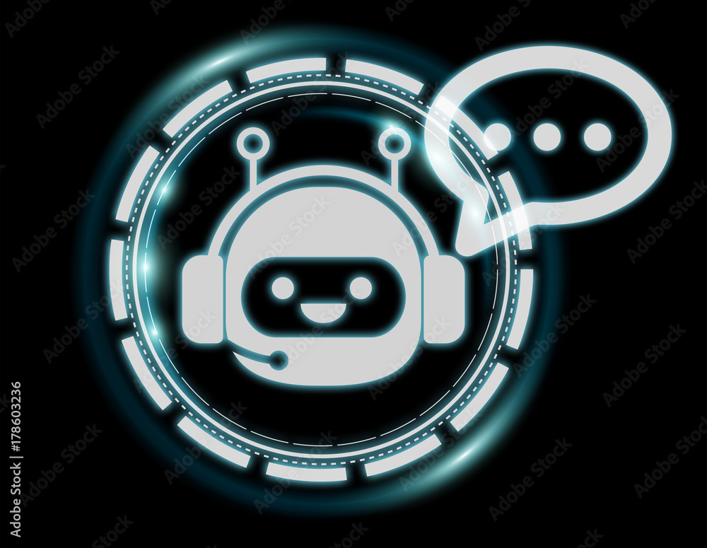 Poster chatbot illustration 3d rendering