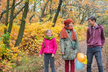Happy family in nature