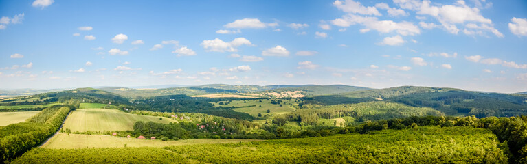 Fototapeta na wymiar Panorama of beautiful Moravian countryside.