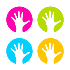 Raised hand vector logo