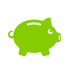 Green pig money bank emblem