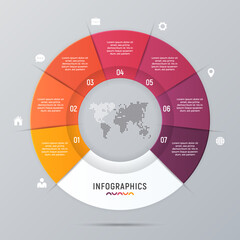 Vector circle chart infographic template for presentations, adve