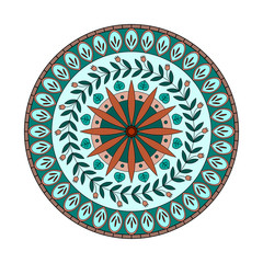 Mandala flowers in colors, vector