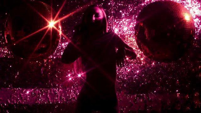 almost naked sext dancer with discoball