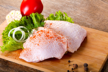 Raw chicken thighs