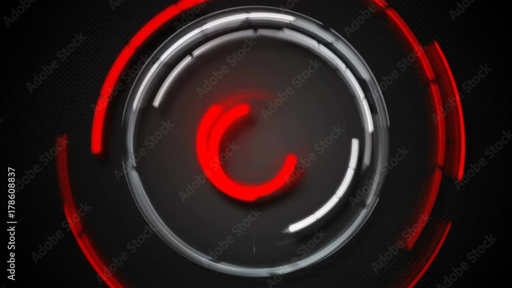 Poster round red and white light trails. abstract futuristic technology motion background. seamless loop an