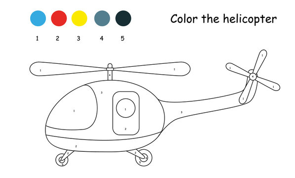 Children's contour coloring for the smallest helicopter