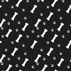 Vector seamless pattern with cat footprints. Can be used for wallpaper, web page background, surface textures.